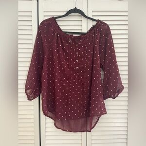 Abercrombie 3/4 Sleeve Sheer Blouse